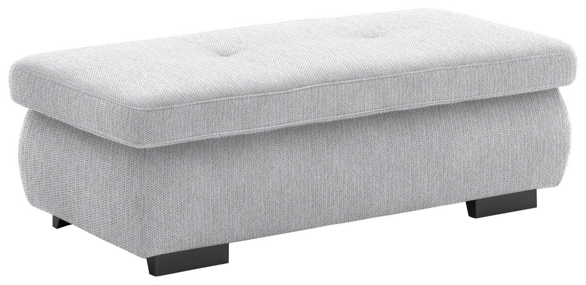 HOCKER in Textil Silberfarben  - Silberfarben/Schwarz, Design, Textil/Metall (138/44/67cm) - Beldomo Style