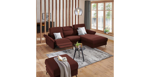 ECKSOFA Braun Echtleder  - Schwarz/Braun, Natur, Leder/Metall (285/199cm) - Valnatura