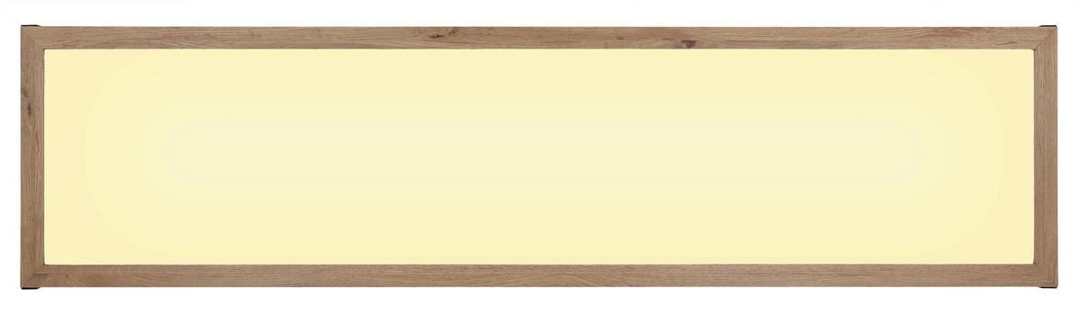 LED-DECKENLEUCHTE 24 W    120/30/7,5 cm  - Weiss/Dunkelbraun, Natur, Holzwerkstoff/Kunststoff (120/30/7,5cm) - Globo