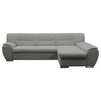 ECKSOFA 281/167 cm  in Flachgewebe Hellgrau Bettkasten, Schlaffunktion, Rücken echt  281/167 cm  - Silberfarben/Hellgrau, Design, Kunststoff/Textil (281/167cm) - MID.YOU