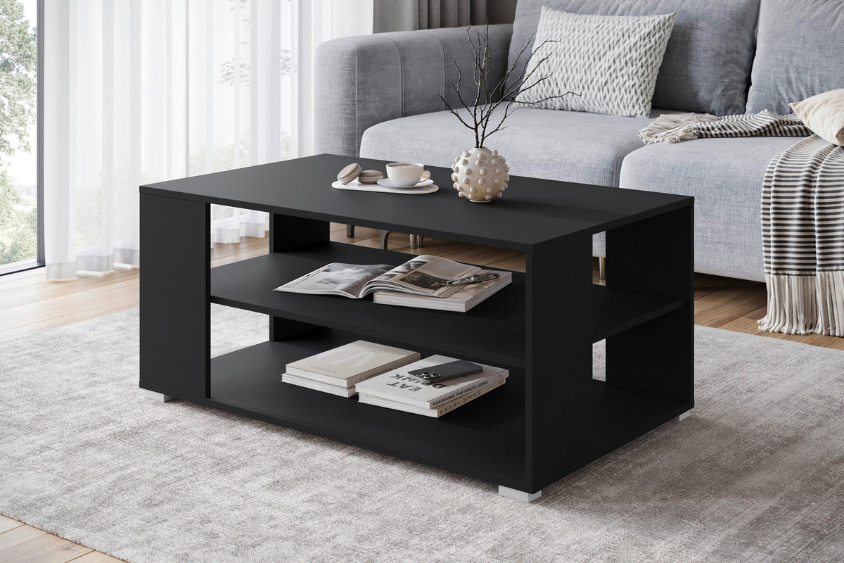 COUCHTISCH in Holzwerkstoff  - Schwarz/Grau, Trend, Holzwerkstoff/Kunststoff (100/45/60cm) - Livetastic