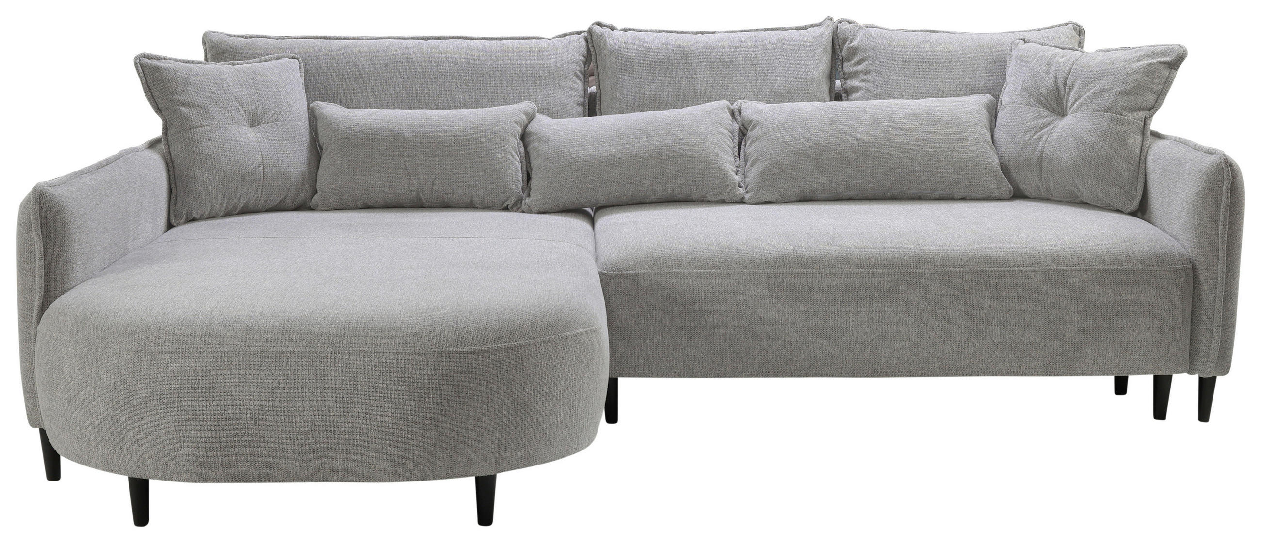 ECKSOFA in Chenille Hellgrau  200/285 cm  - Hellgrau/Schwarz, MODERN, Textil/Metall (200/285cm) - Carryhome