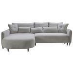 ECKSOFA Hellgrau Chenille  - Hellgrau/Schwarz, MODERN, Textil/Metall (200/285cm) - Carryhome