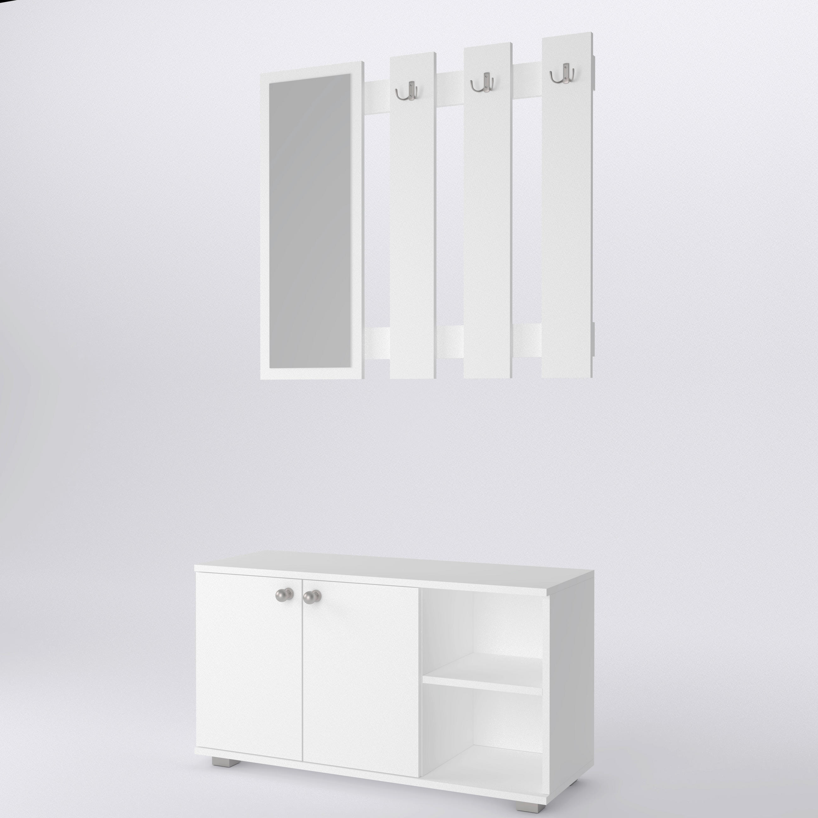 PREDSOBLJE  bijela  - bijela, Design, drvni materijal (90/33/180cm)