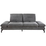 2,5-SITZER Mikrofaser Grau  - Schwarz/Grau, KONVENTIONELL, Textil/Metall (226/90/105cm) - Carryhome