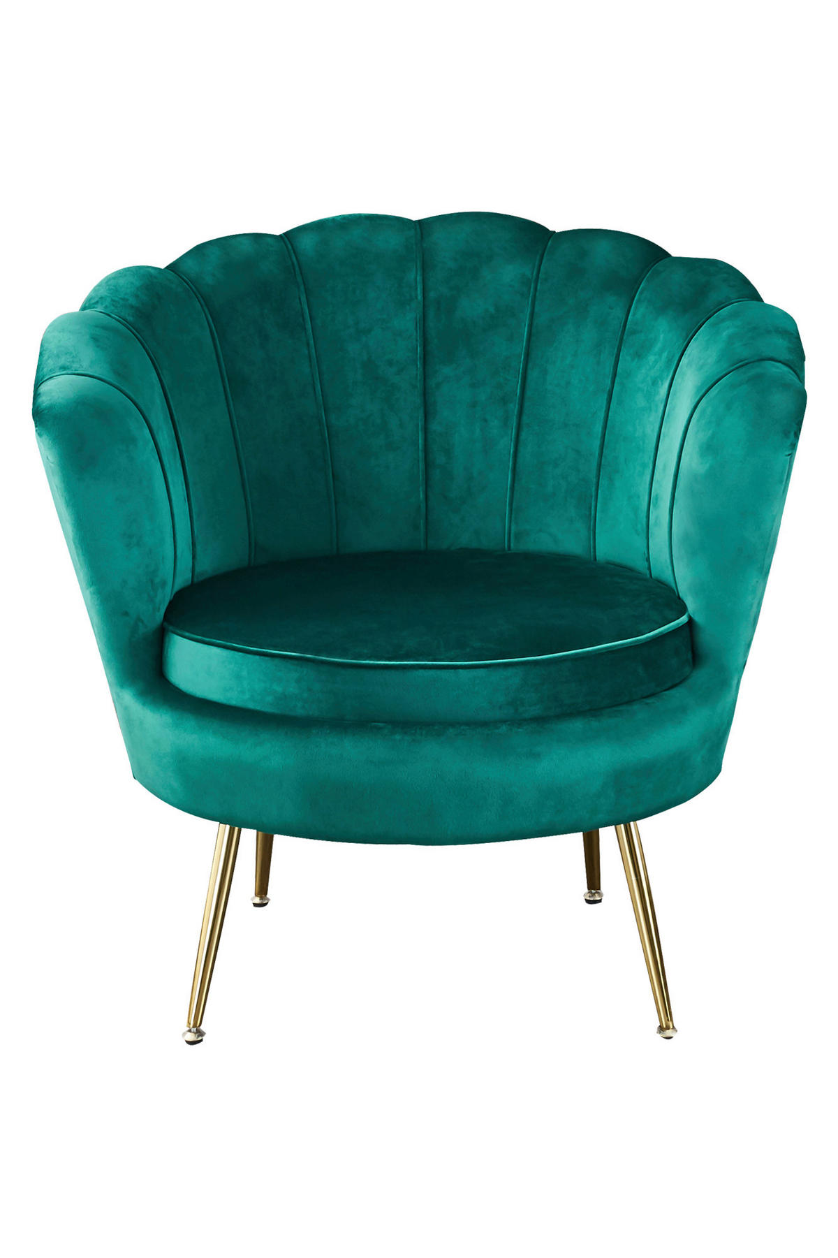 SESSEL in Samt Grün  - Goldfarben/Grün, MODERN, Textil/Metall (76/78/76cm) - Livetastic