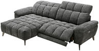 ECKSOFA Dunkelgrau Chenille  - Dunkelgrau/Silberfarben, Design, Textil/Metall (105-178/266cm) - Xora