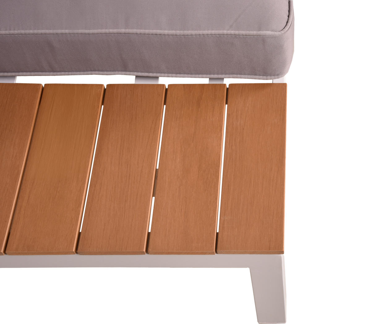 LOUNGEGARNITUR 4-teilig   Aluminium  - Eichefarben/Weiß, Basics, Kunststoff/Textil - Gardenson