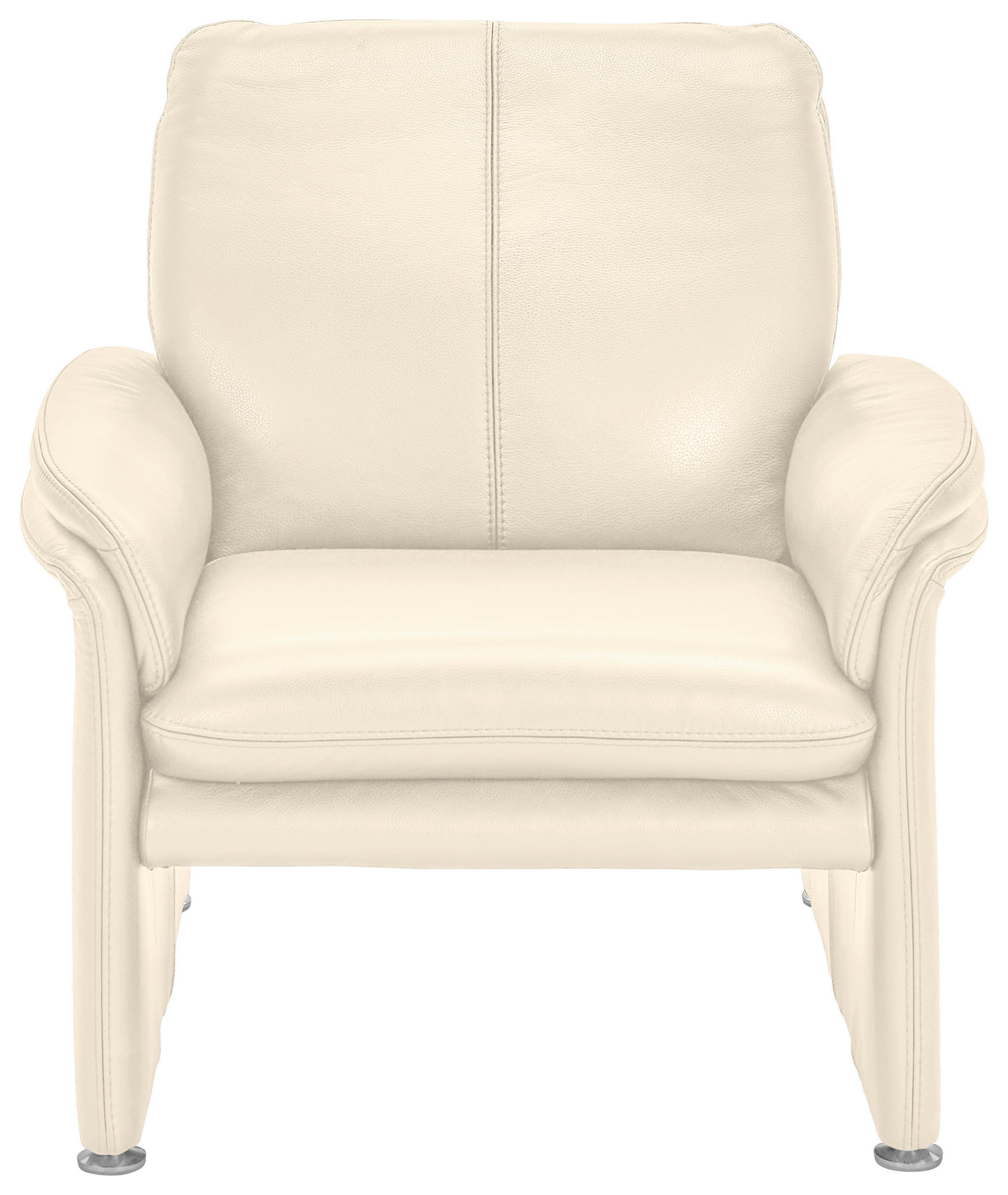 SESSEL in Echtleder Beige  - Chromfarben/Beige, KONVENTIONELL, Leder/Metall (98/90/86cm) - Celina Home