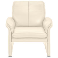 SESSEL in Echtleder Beige  - Chromfarben/Beige, KONVENTIONELL, Leder/Metall (98/90/86cm) - Celina Home