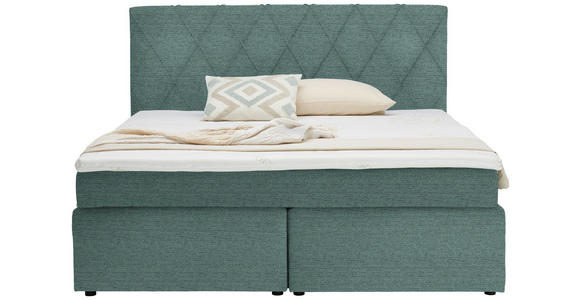 BOXSPRINGBETT 160/200 cm in Türkis - Türkis/Schwarz, Design, Holzwerkstoff/Kunststoff (160/200cm) - Xora