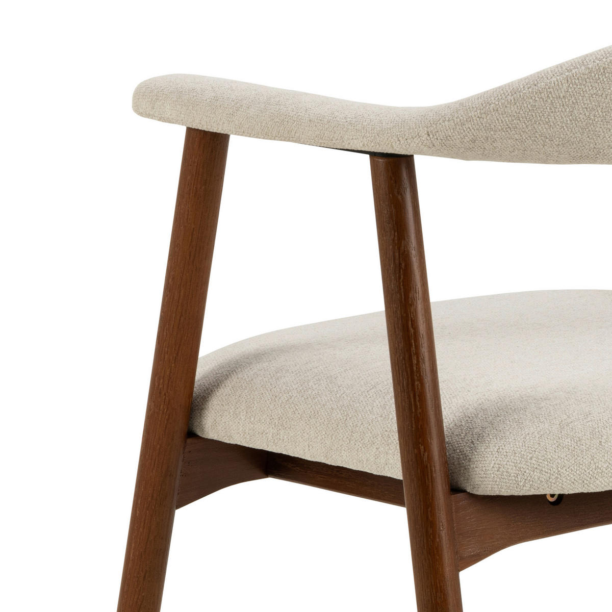 STOLIČKA S PODRÚČKAMI, plochá tkanina, béžová, farba vlašského orecha - farba vlašského orecha/béžová, Modern, drevo/textil (56/75,5/54cm) - MID.YOU