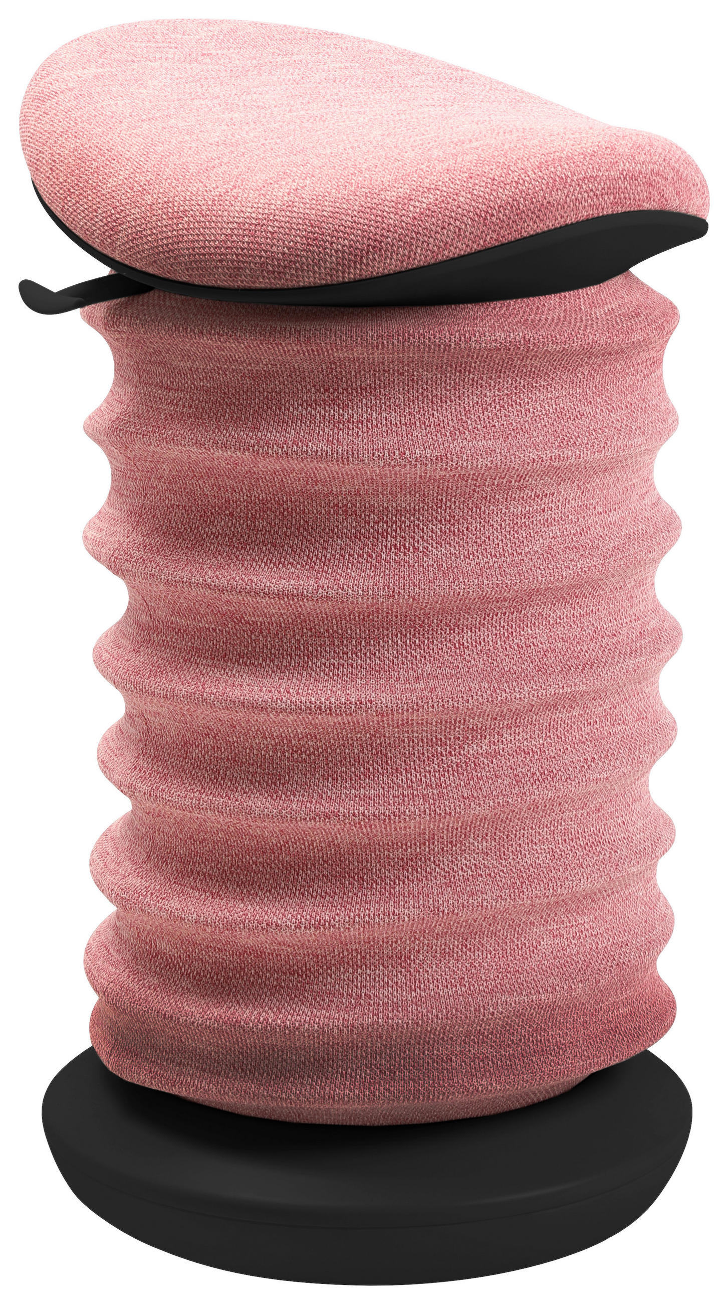BÜROHOCKER Rosa, Schwarz  - Schwarz/Rosa, Design, Kunststoff/Textil (37,5/53-64/36cm) - Topstar