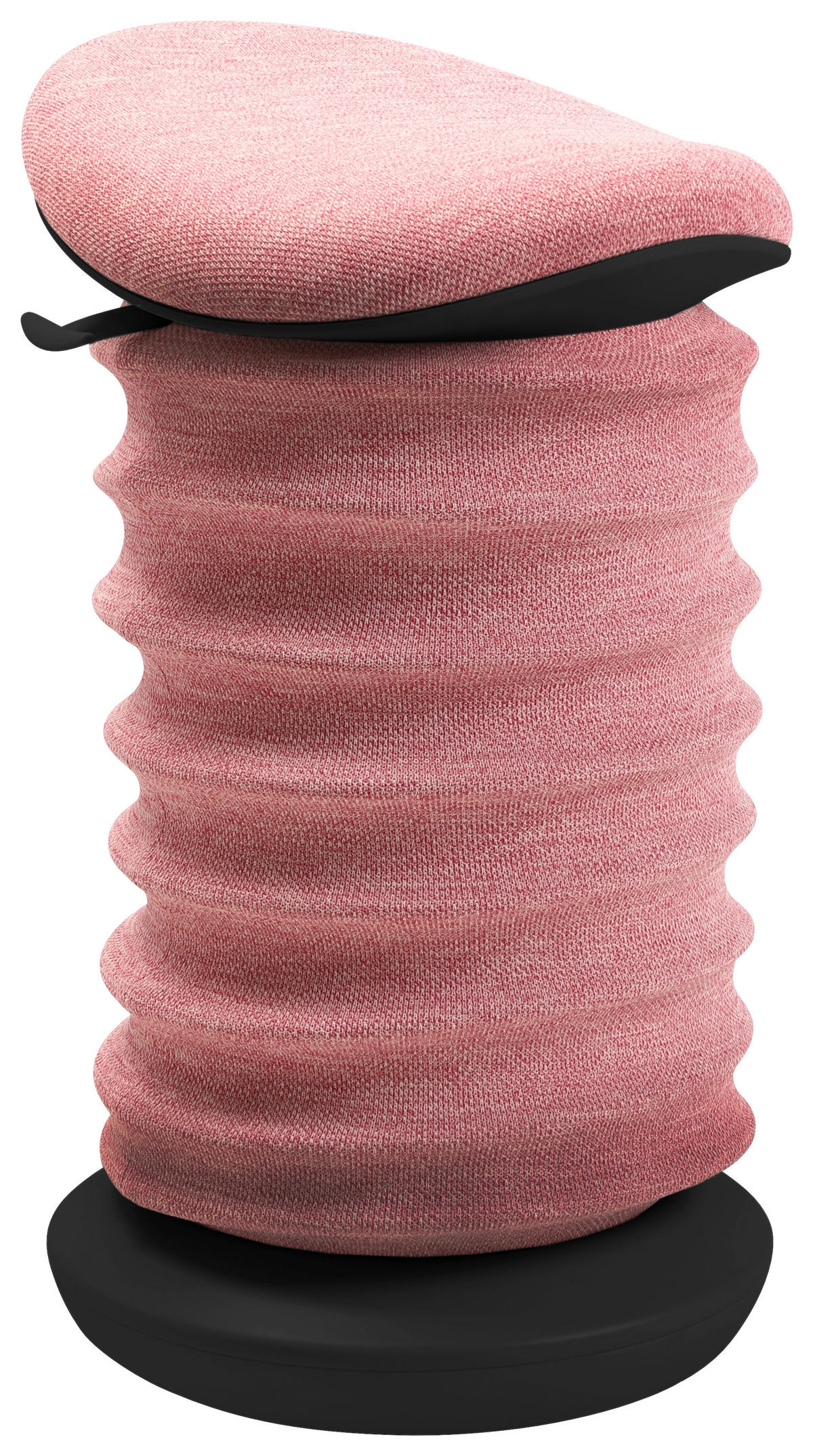 BÜROHOCKER Rosa, Schwarz  - Schwarz/Rosa, Design, Kunststoff/Textil (37,5/53-64/36cm) - Topstar