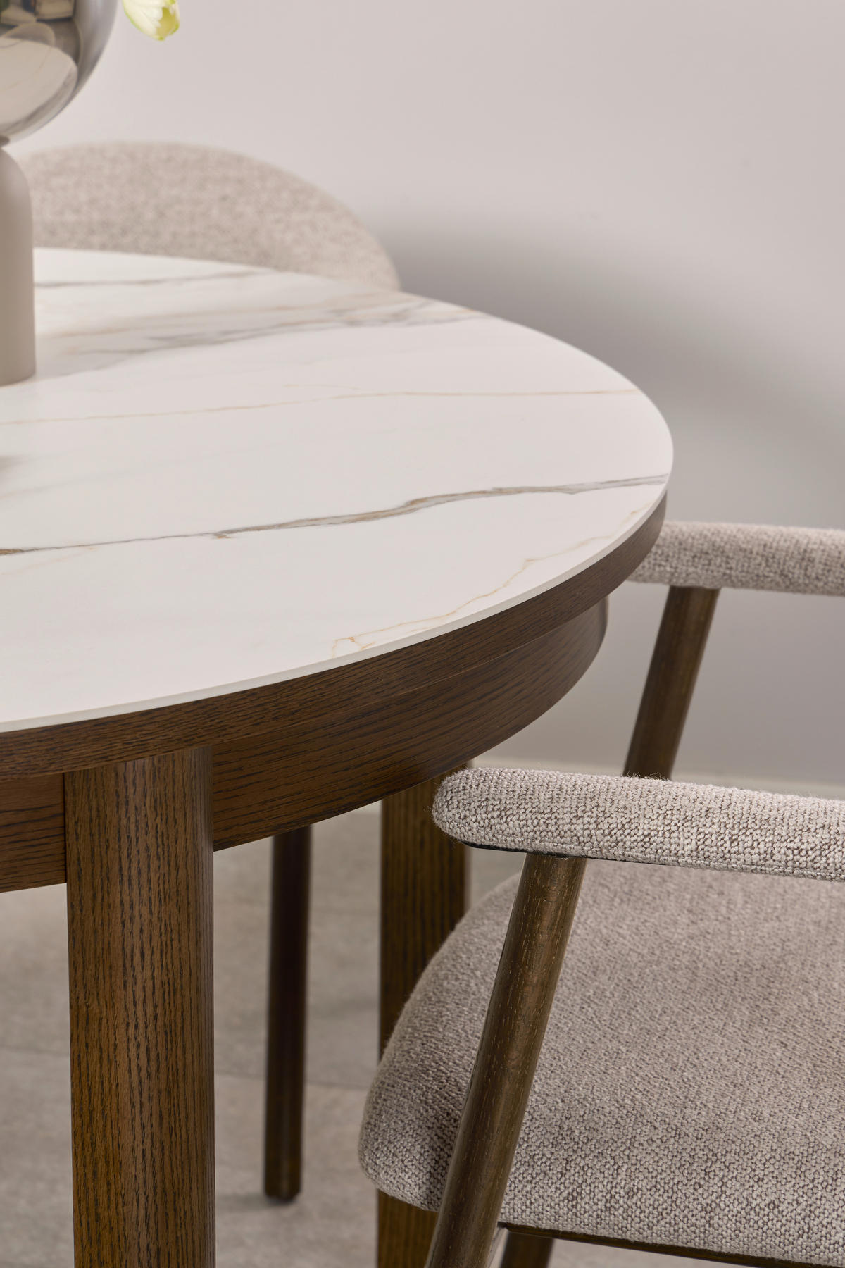 ESSTISCH in Keramik, Holzwerkstoff 120/120/75 cm  - Beige/Braun, MODERN, Keramik/Holzwerkstoff (120/120/75cm) - MID.YOU