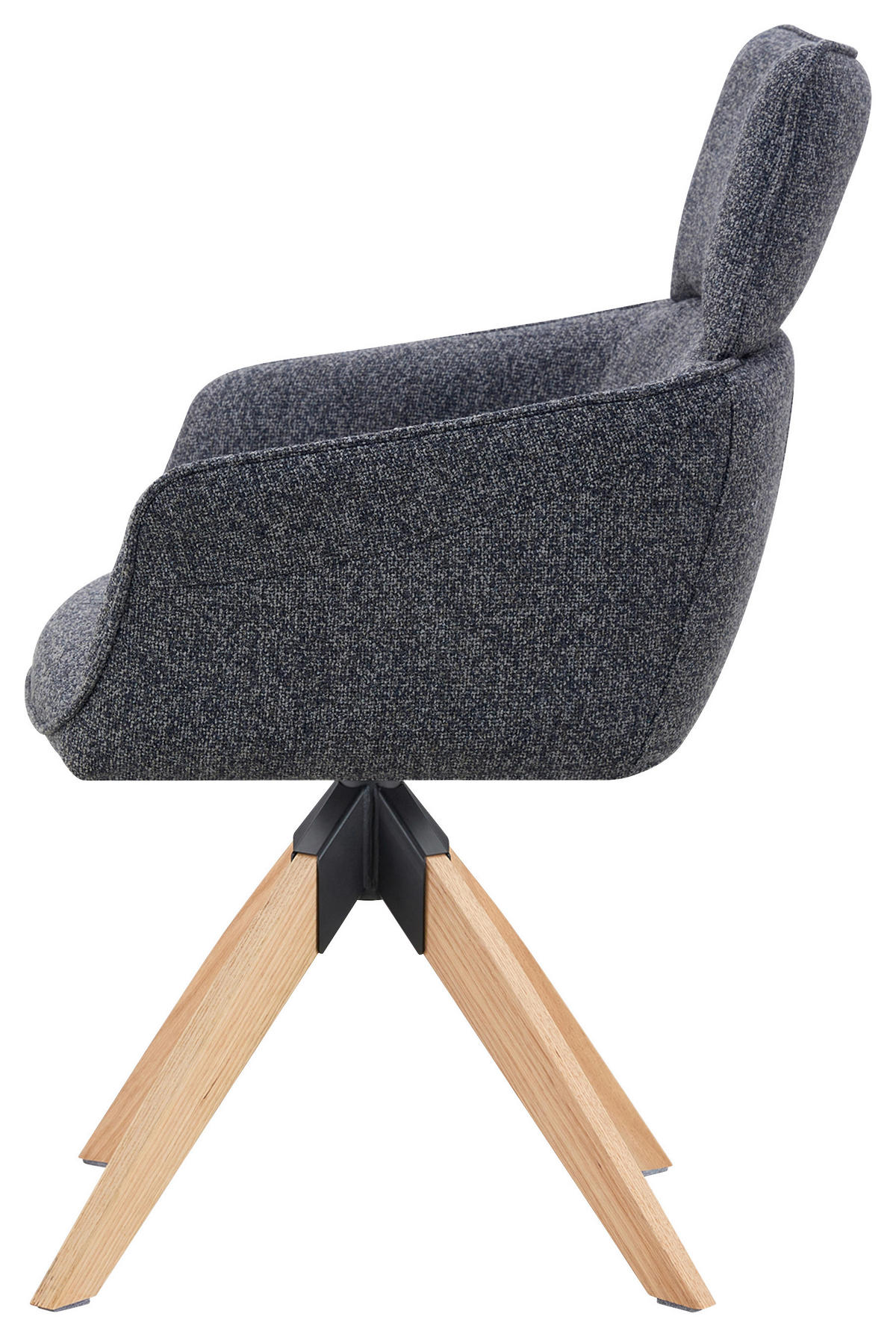 ARMLEHNSTUHL  Sitzfläche 360° drehbar Webstoff  Anthrazit  - Anthrazit/Naturfarben, KONVENTIONELL, Holz/Textil (60/94/67cm) - Livetastic