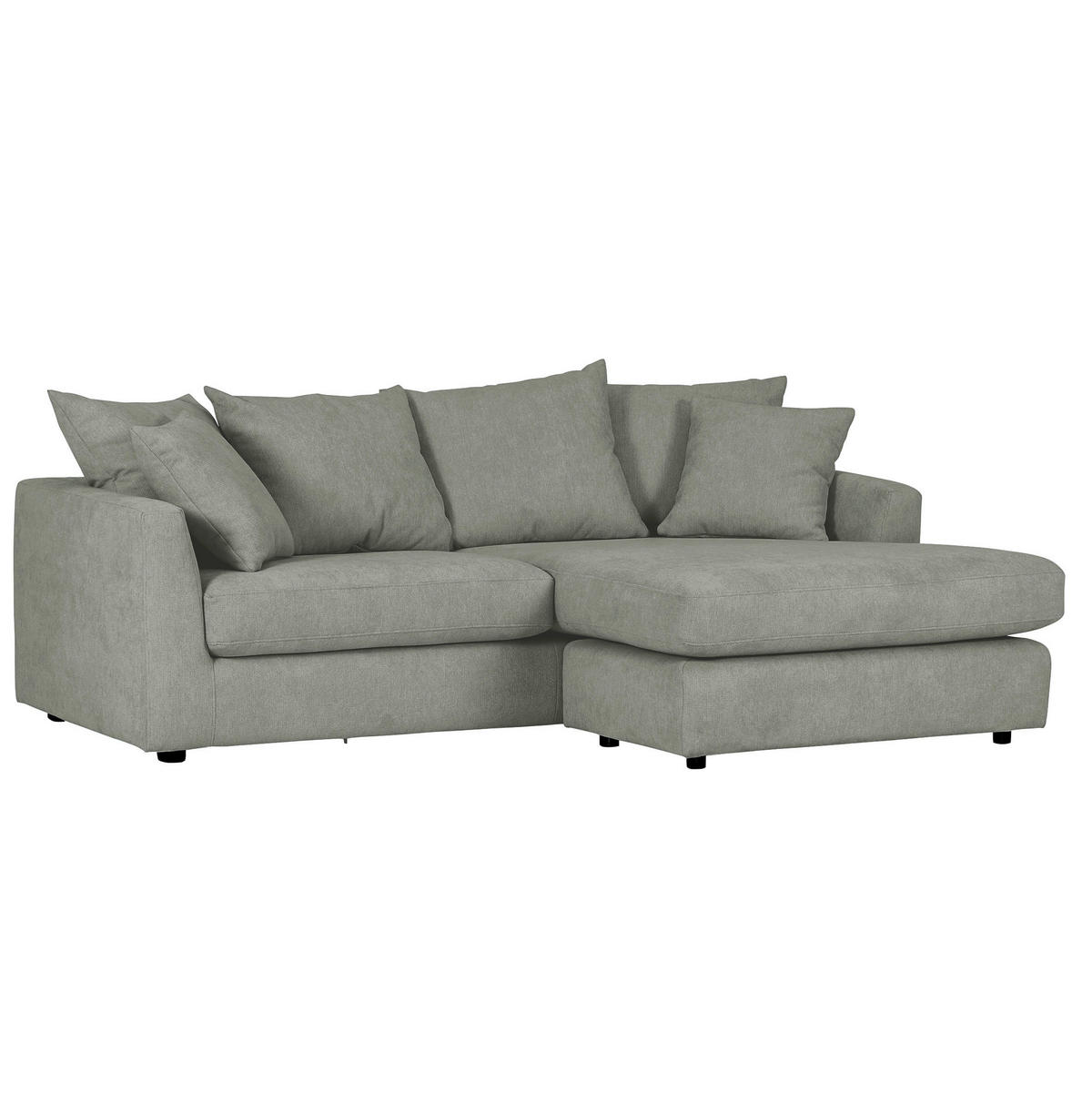 ECKSOFA in Flachgewebe Grün  - Schwarz/Grün, Design, Kunststoff/Textil (235/175cm) - home24
