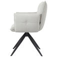 ARMLEHNSTUHL  in Eisen Cord  - Beige/Schwarz, Design, Textil/Metall (63,5/85/63,5cm) - Novel