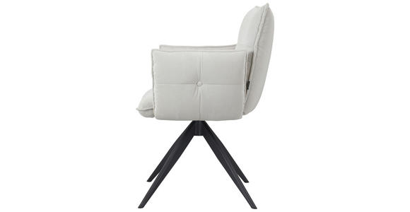 ARMLEHNSTUHL in Eisen Cord - Beige/Schwarz, Design, Textil/Metall (63,5/85/63,5cm) - Novel
