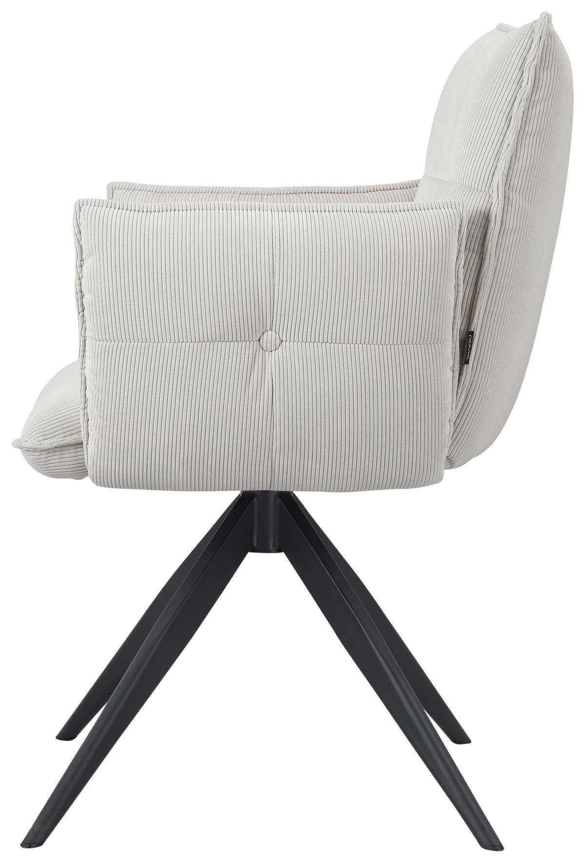 ARMLEHNSTUHL  in Eisen Cord  - Beige/Schwarz, Design, Textil/Metall (63,5/85/63,5cm) - Novel