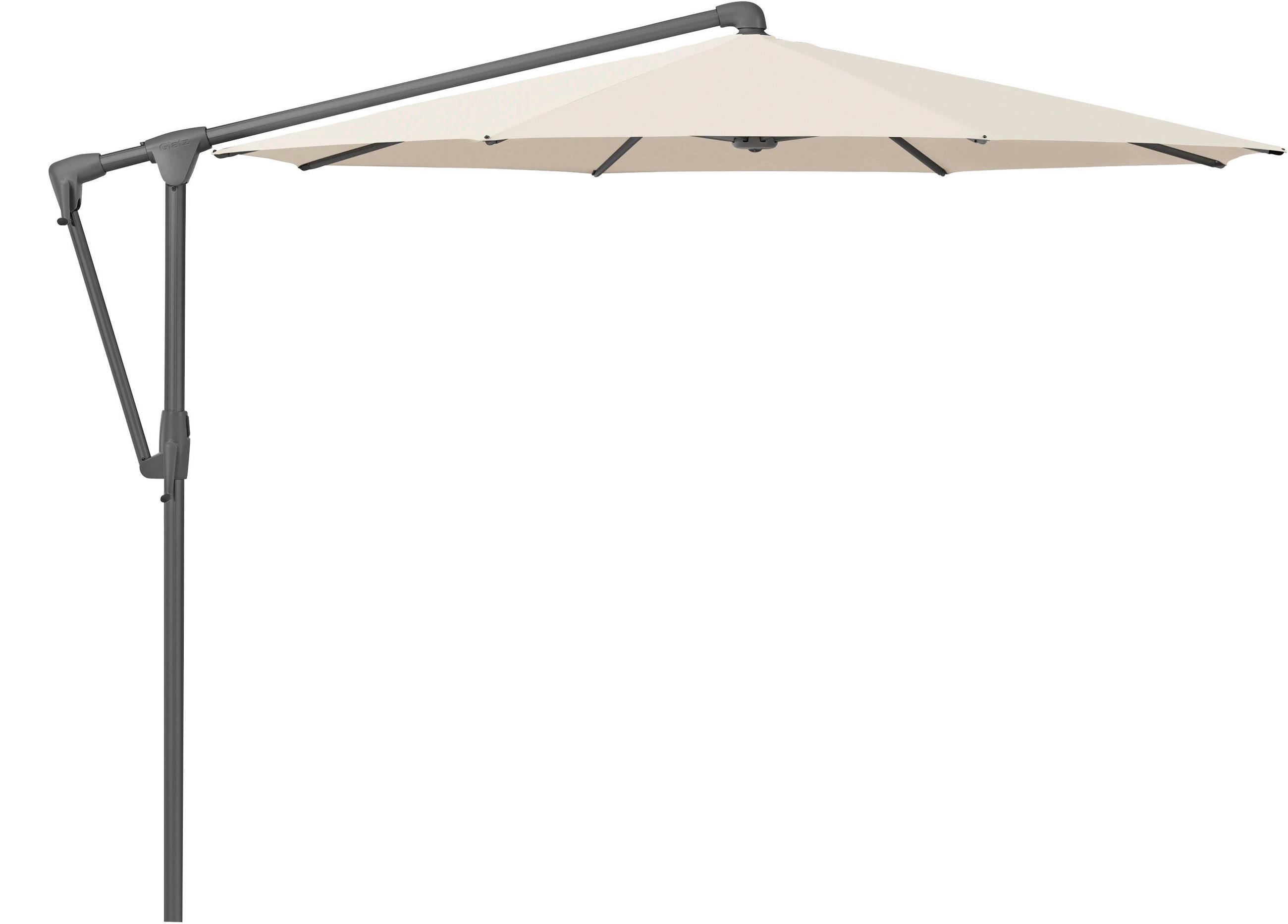 AMPELSCHIRM 300 cm Champagner  - Champagner/Anthrazit, Design, Textil/Metall (300/300cm) - Glatz