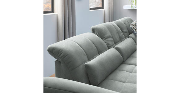 ECKSOFA  in Flachgewebe Mintgrau  341/204 cm  - Mintgrau/Schwarz, Design, Textil/Metall (341/204cm) - Xora