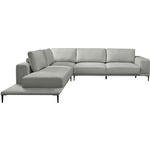 ECKSOFA  in Leinwand Hellgrau  271/318 cm  - Hellgrau/Schwarz, Design, Textil/Metall (271/318cm) - Belluti