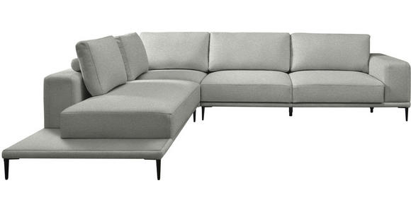 ECKSOFA  in Leinwand Hellgrau  271/318 cm  - Hellgrau/Schwarz, Design, Textil/Metall (271/318cm) - Belluti