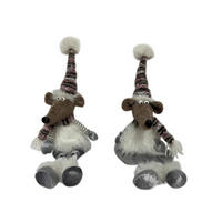 DEKOMAUS - Hellbraun/Rot, LIFESTYLE, Textil/Stein (15/48/15cm) - X-Mas