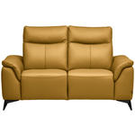 2-SITZER-SOFA  in Echtleder Currygelb   - Currygelb/Schwarz, Design, Leder/Metall (176/105/98cm) - Belluti