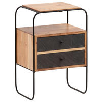 NACHTSCHRANK 40/60/30 cm Akazie massiv  - Anthrazit/Schwarz, LIFESTYLE, Holz/Kunststoff (40/60/30cm) - MID.YOU