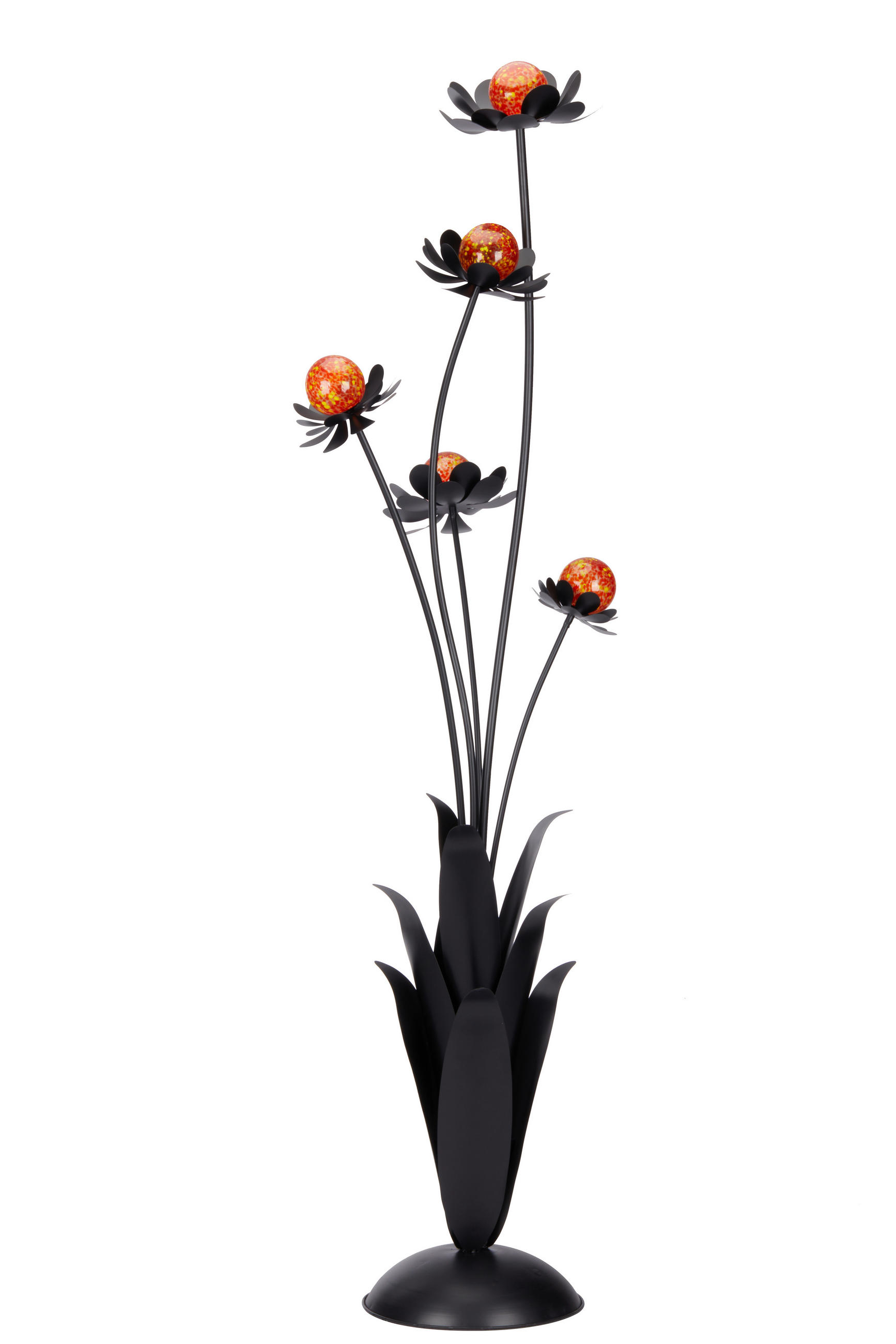 DEKOBLUME - Schwarz/Orange, Basics, Glas/Metall (46/164/36cm) - Ambia Home