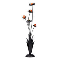DEKOBLUME - Schwarz/Orange, Basics, Glas/Metall (46/164/36cm) - Ambia Home