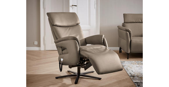 RELAXSESSEL in Textil Taupe - Taupe/Schwarz, Design, Textil/Metall (70/117/85cm) - Dieter Knoll