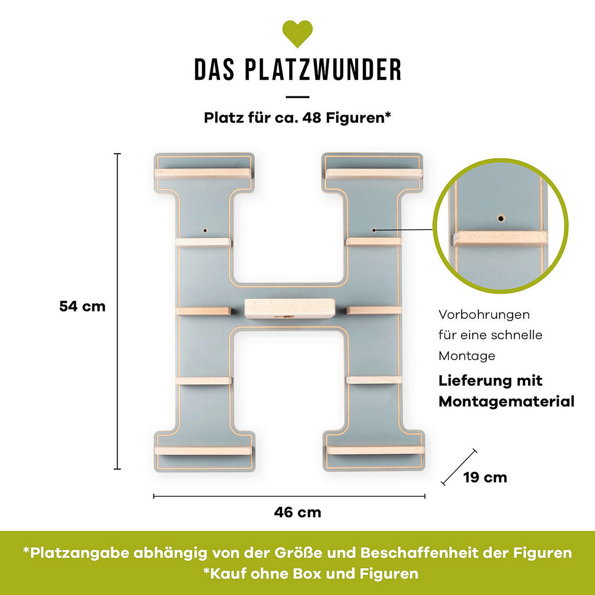 KINDERREGAL Grau  - Grau, MODERN, Holzwerkstoff (46/54/19cm) - MID.YOU