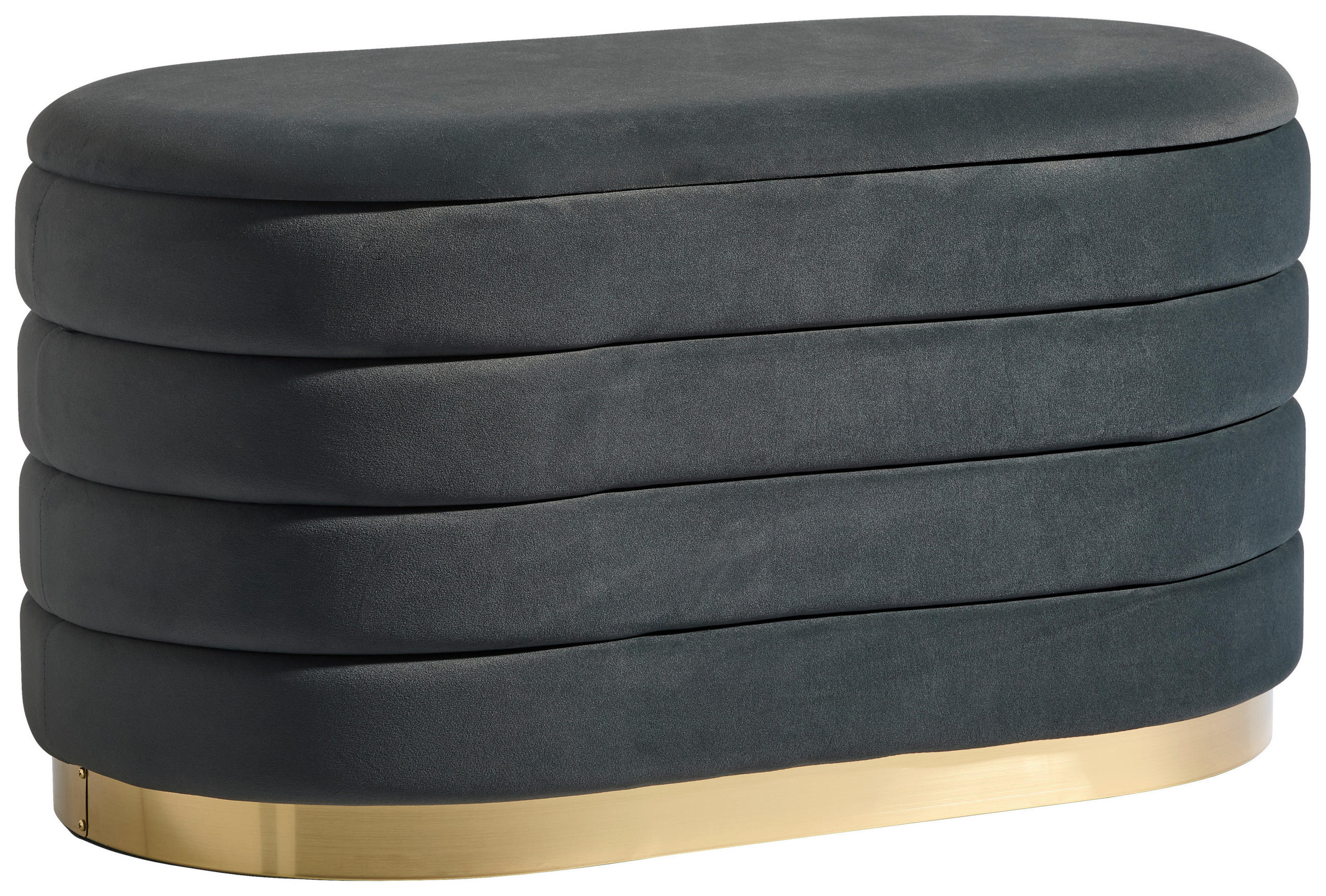 HOCKER Samt Dunkelgrau  - Dunkelgrau/Schwarz, Design, Textil/Metall (80/42/42cm) - MID.YOU