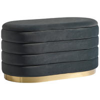 HOCKER in Metall, Textil, Holzwerkstoff Dunkelgrau  - Dunkelgrau/Schwarz, Design, Holzwerkstoff/Textil (80/42/42cm) - MID.YOU