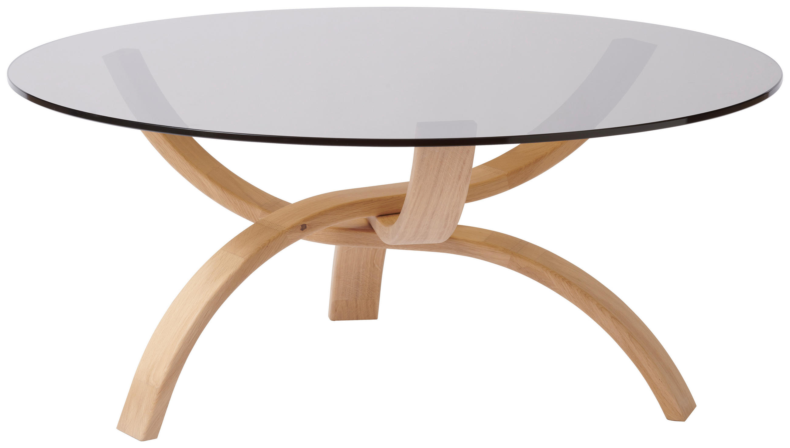 COUCHTISCH in Holz, Glas 100/100/45 cm  - Eichefarben, Design, Glas/Holz (100/100/45cm) - Novel