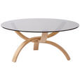 COUCHTISCH in Holz, Glas 100/100/45 cm  - Eichefarben, Design, Glas/Holz (100/100/45cm) - Novel