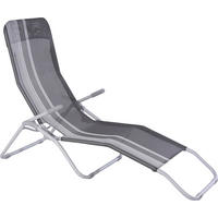 LEŽALJKA VRTNA  siva, srebrne boje, bijela  metal, tekstil      - bijela/siva, Basics, metal/tekstil (60/101/145cm) - Ambia Garden