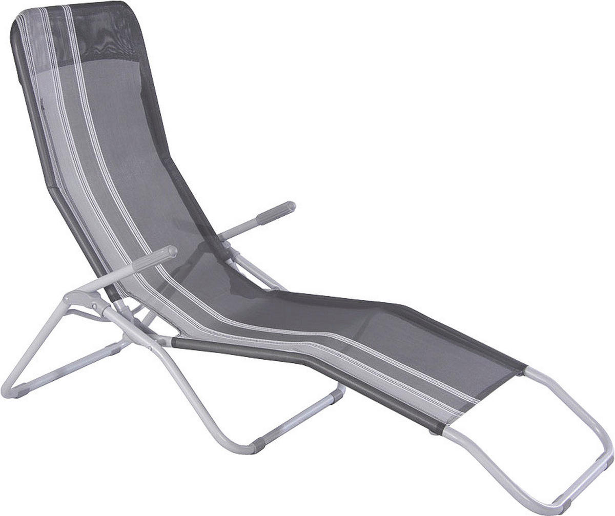 LEŽALJKA VRTNA  siva, srebrne boje, bijela  metal, tekstil      - bijela/siva, Basics, metal/tekstil (60/101/145cm) - Ambia Garden