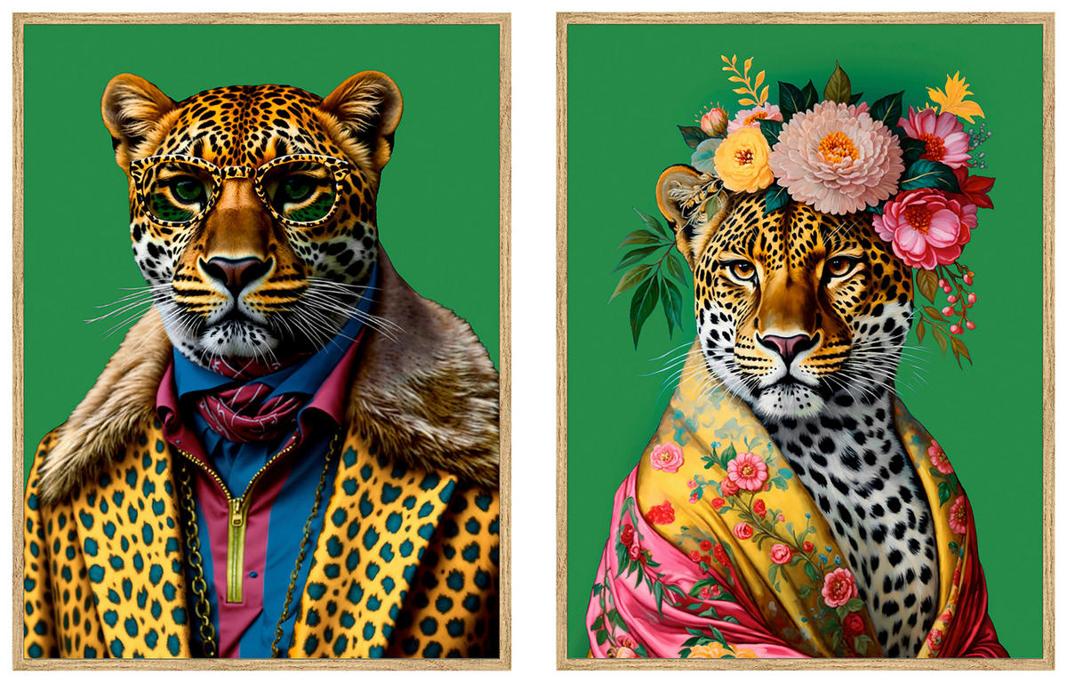 KUNSTDRUCK 30/40 cm  - Eichefarben/Multicolor, Design, Holzwerkstoff (30/40cm) - Monee