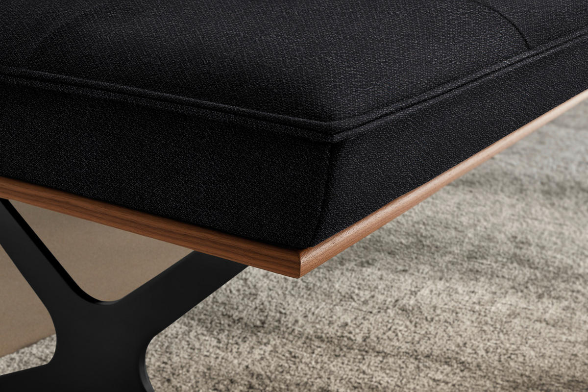 SITZBANK in Holz, Textil Schwarz, Nussbaumfarben  - Nussbaumfarben/Schwarz, Design, Holz/Textil (194/88/66cm) - Koinor