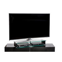 TV-AUFSATZ in Klar, Schwarz  - Klar/Schwarz, Design, Glas/Holzwerkstoff (90/15/38cm)