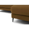 ECKSOFA  in Flachgewebe Goldfarben  253/177 cm  - Goldfarben/Schwarz, Design, Textil/Metall (253/177cm) - Dieter Knoll