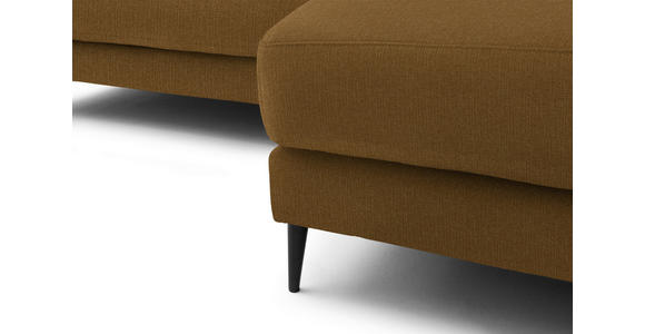 ECKSOFA  in Flachgewebe Goldfarben  253/177 cm  - Goldfarben/Schwarz, Design, Textil/Metall (253/177cm) - Dieter Knoll