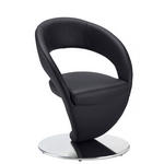 STUHL  Lederauswahl, Stoffauswahl, Sitzfläche 360° drehbar, Gestellauswahl Mikrofaser  Schwarz, Edelstahlfarben  - Edelstahlfarben/Schwarz, Design, Textil/Metall (62/86/61cm) - Moderano