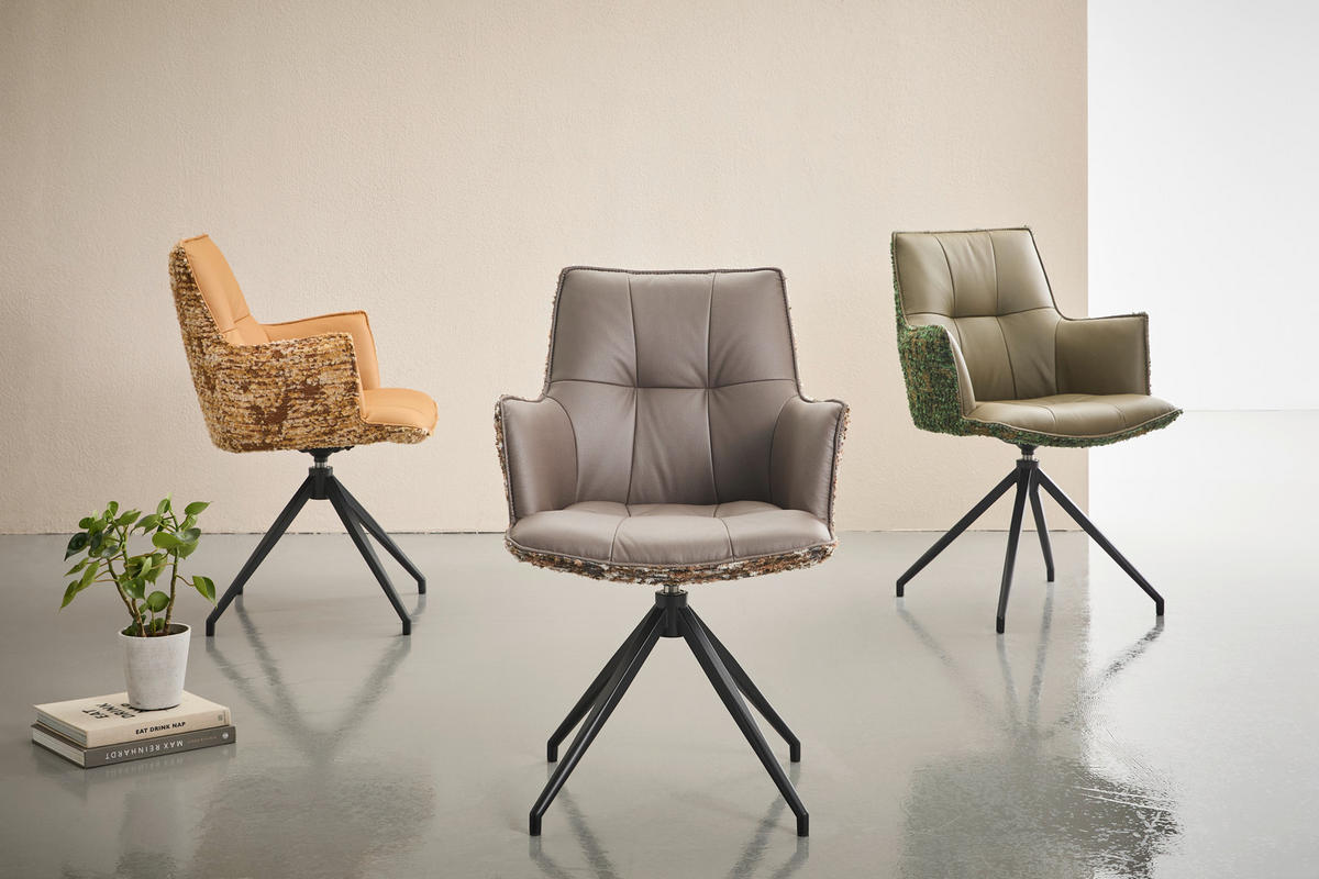 ARMLEHNSTUHL  in Eisen Jacquard, Mikrofaser  - Schwarz/Grün, Design, Textil/Metall (59/89,5/63cm) - Novel