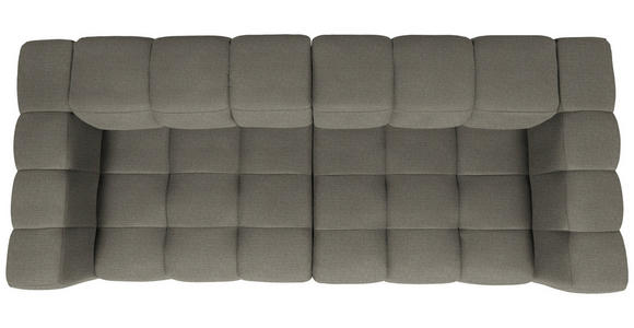 BIGSOFA  in Flachgewebe, Leinenoptik Taupe  - Taupe/Schwarz, Design, Textil/Metall (262/66/113cm) - Belluti