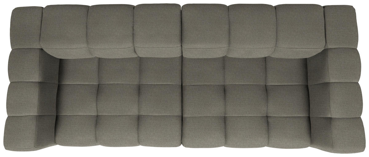 BIGSOFA  in Flachgewebe, Leinenoptik Taupe  - Taupe/Schwarz, Design, Textil/Metall (262/66/113cm) - Belluti